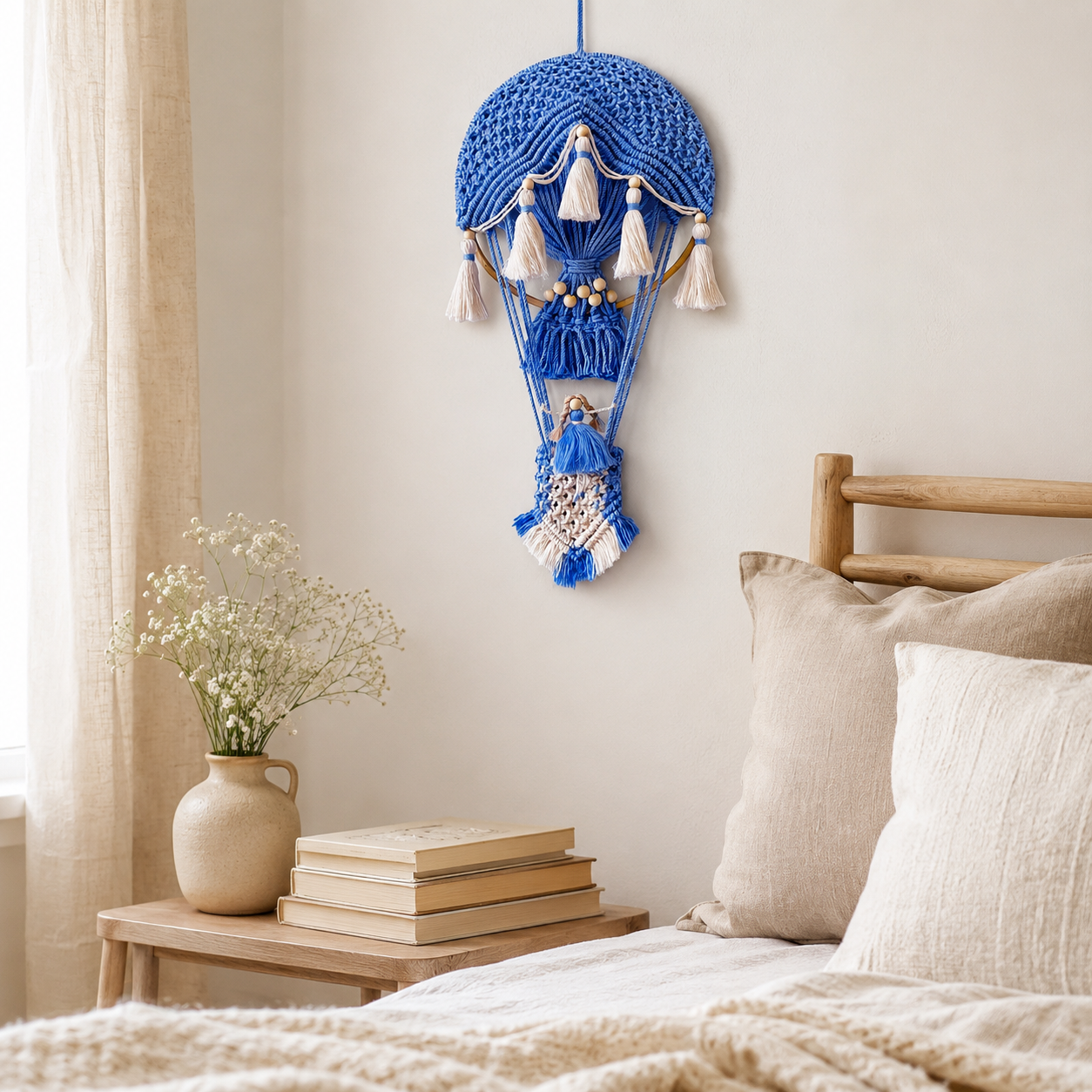 Boho Macrame Hot Air Balloon Wall Decor