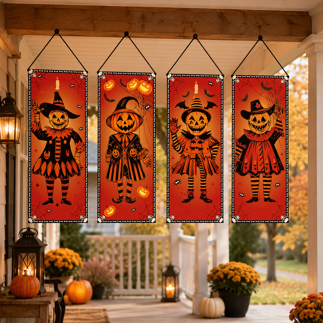 Vintage Halloween Hanging Banner Set