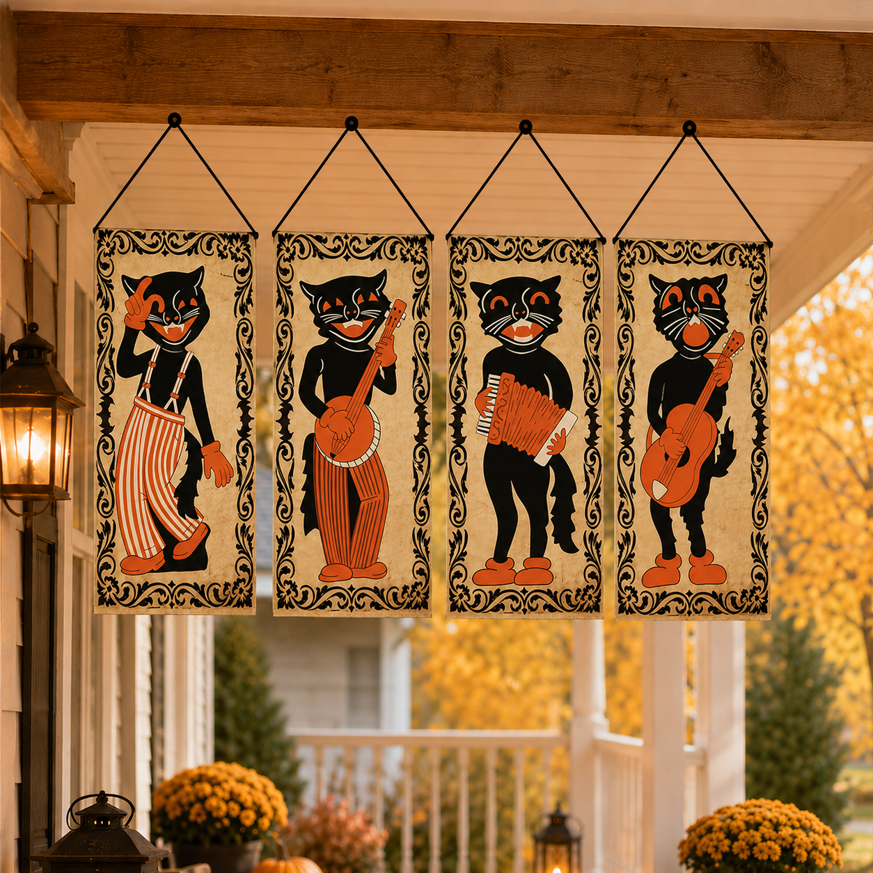 Vintage Halloween Hanging Banner Set