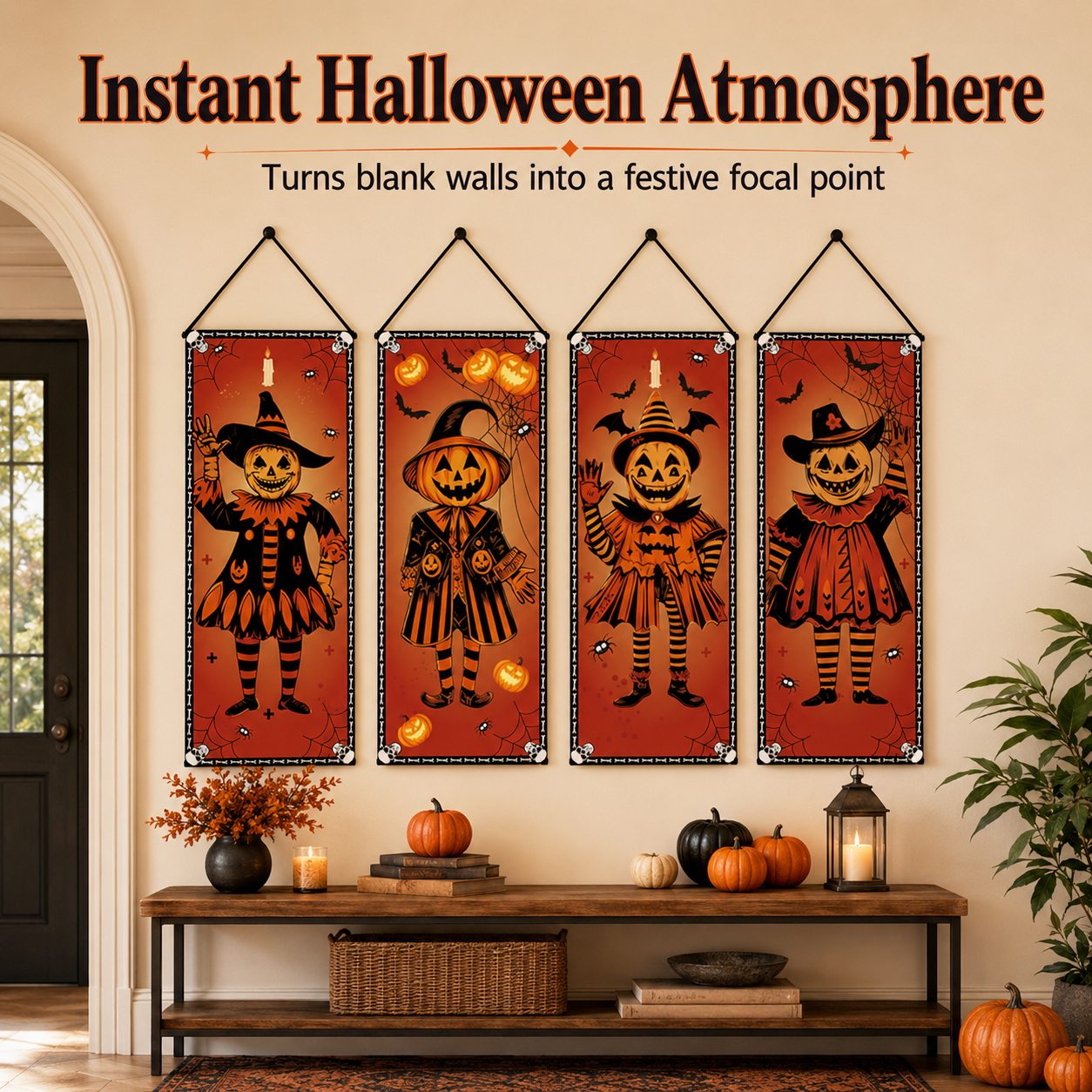Vintage Halloween Hanging Banner Set
