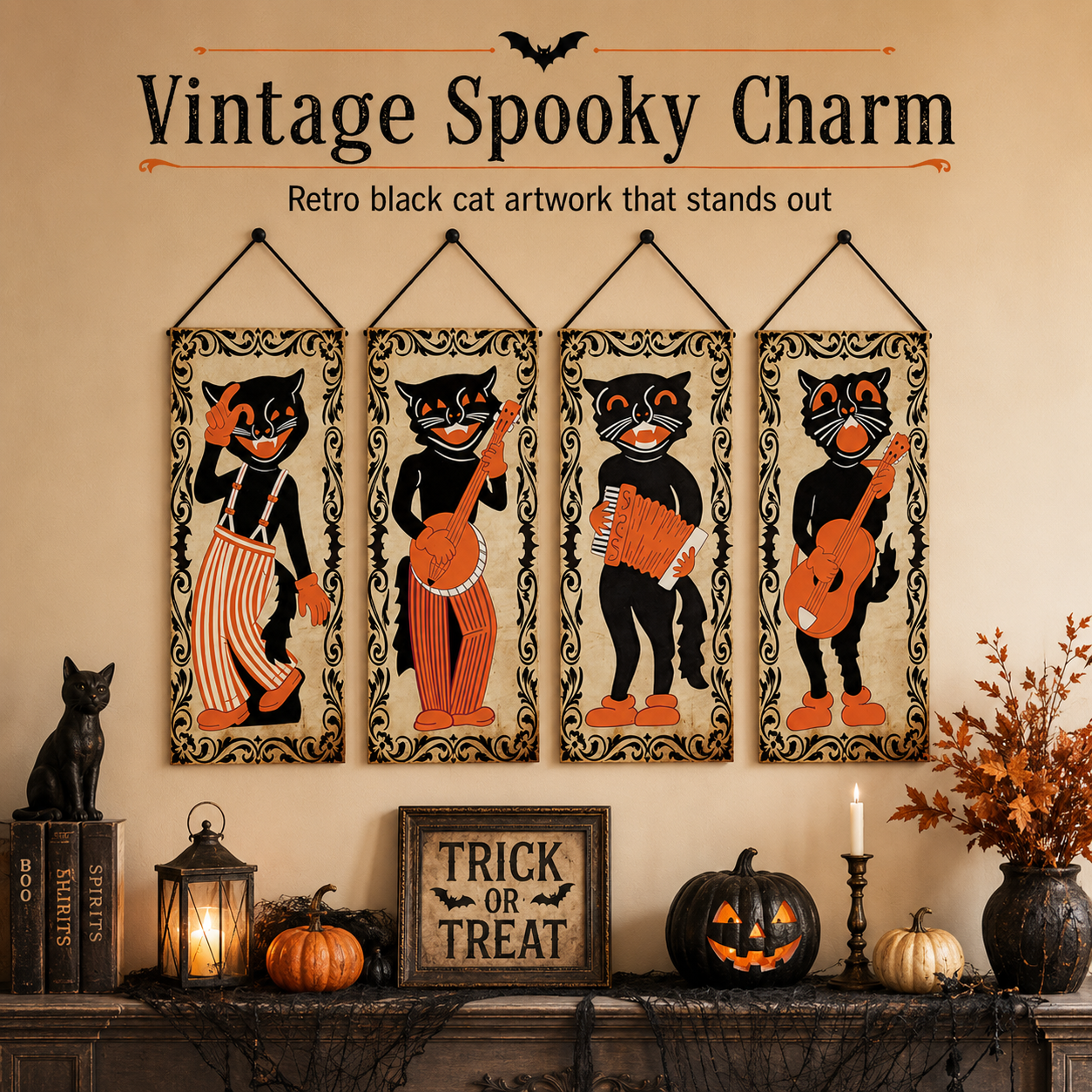 Vintage Halloween Hanging Banner Set