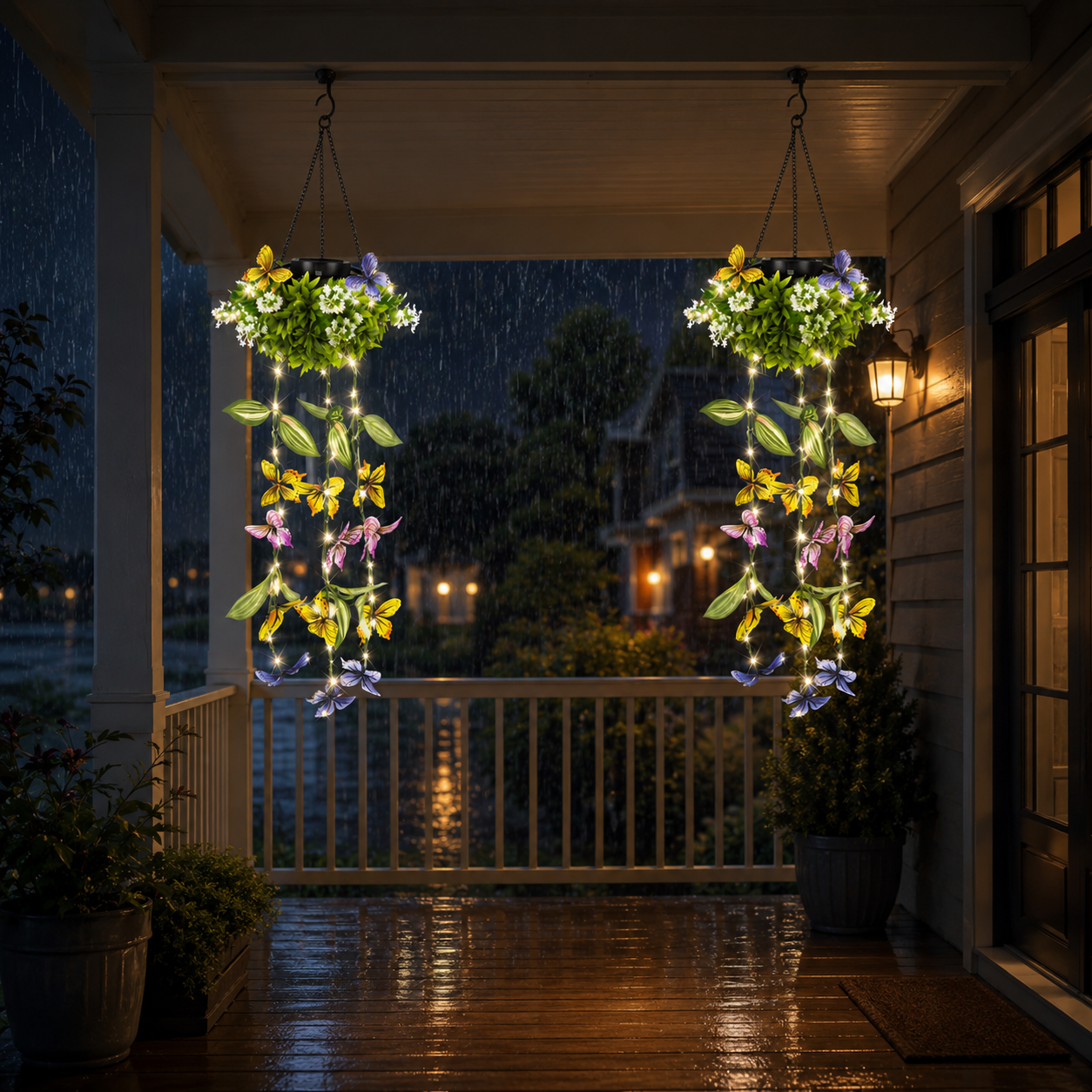 Solar Butterfly Hanging Basket Light