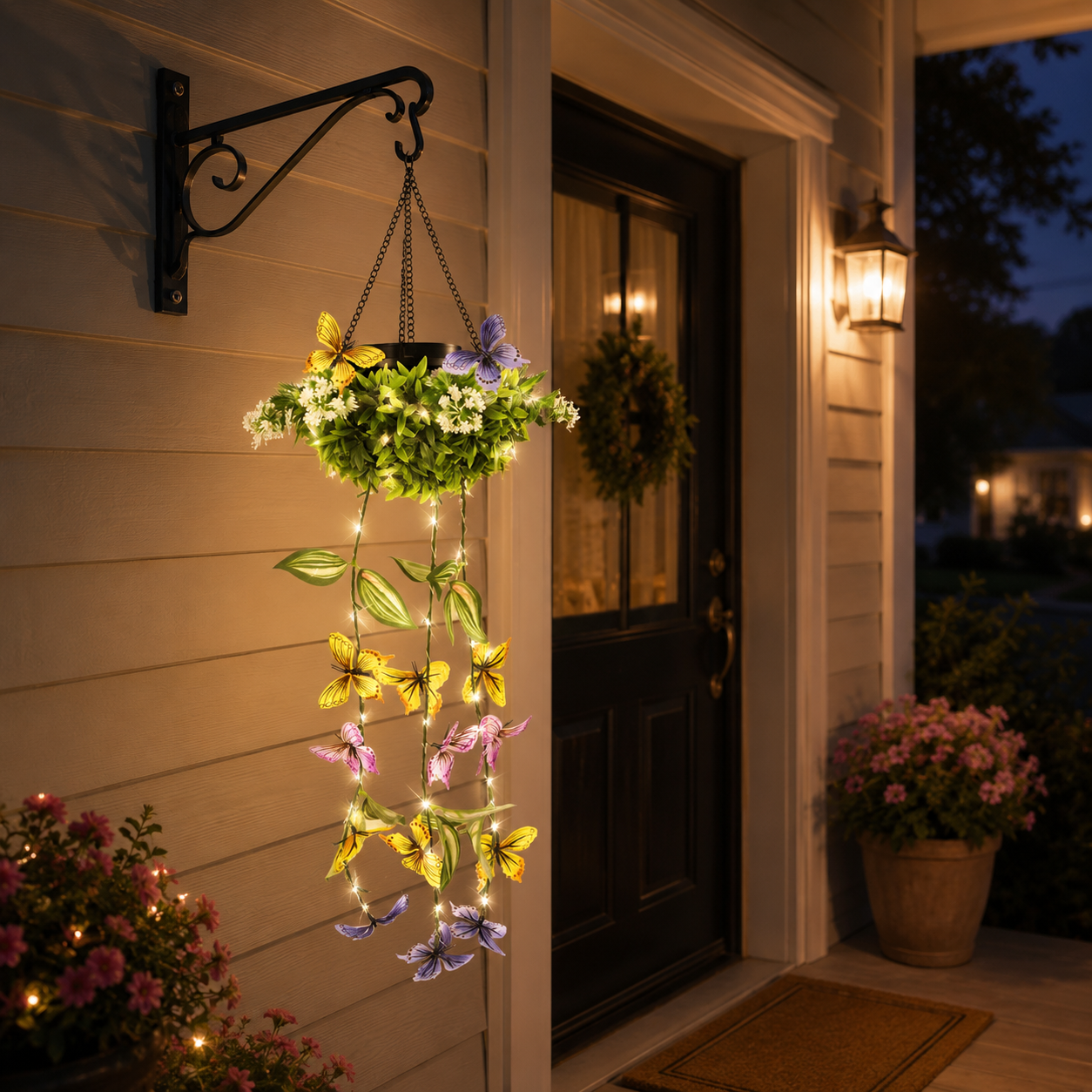 Solar Butterfly Hanging Basket Light