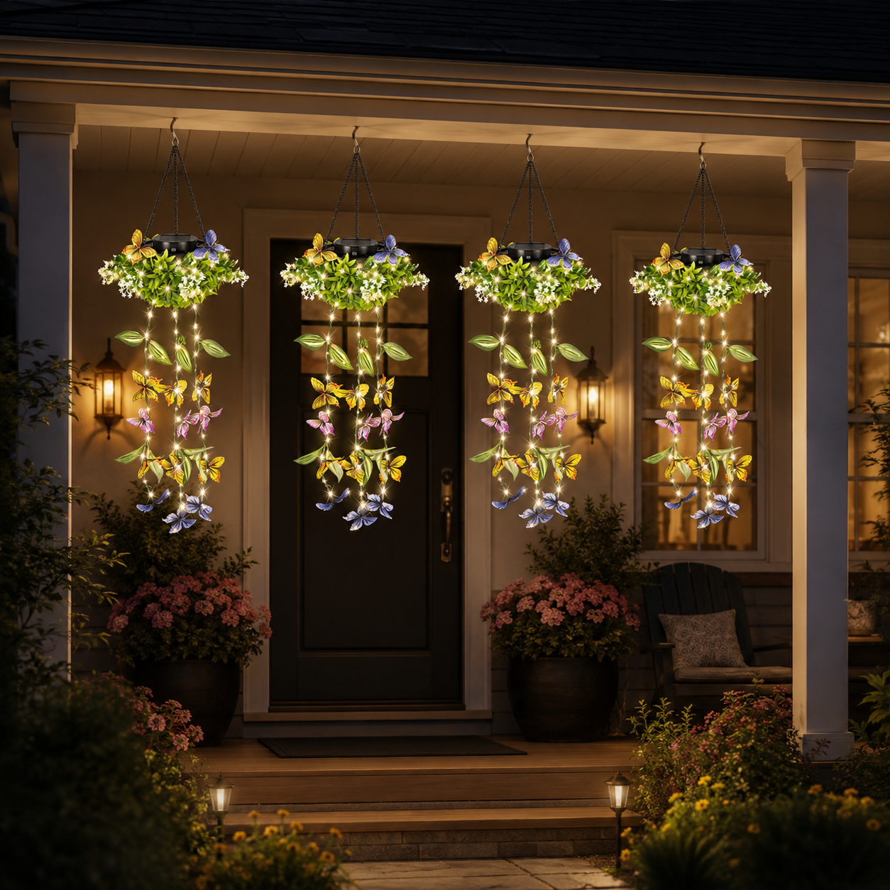 Solar Butterfly Hanging Basket Light