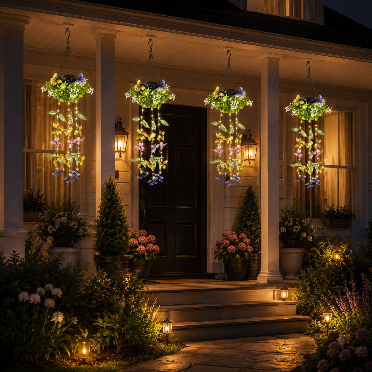 Solar Butterfly Hanging Basket Light