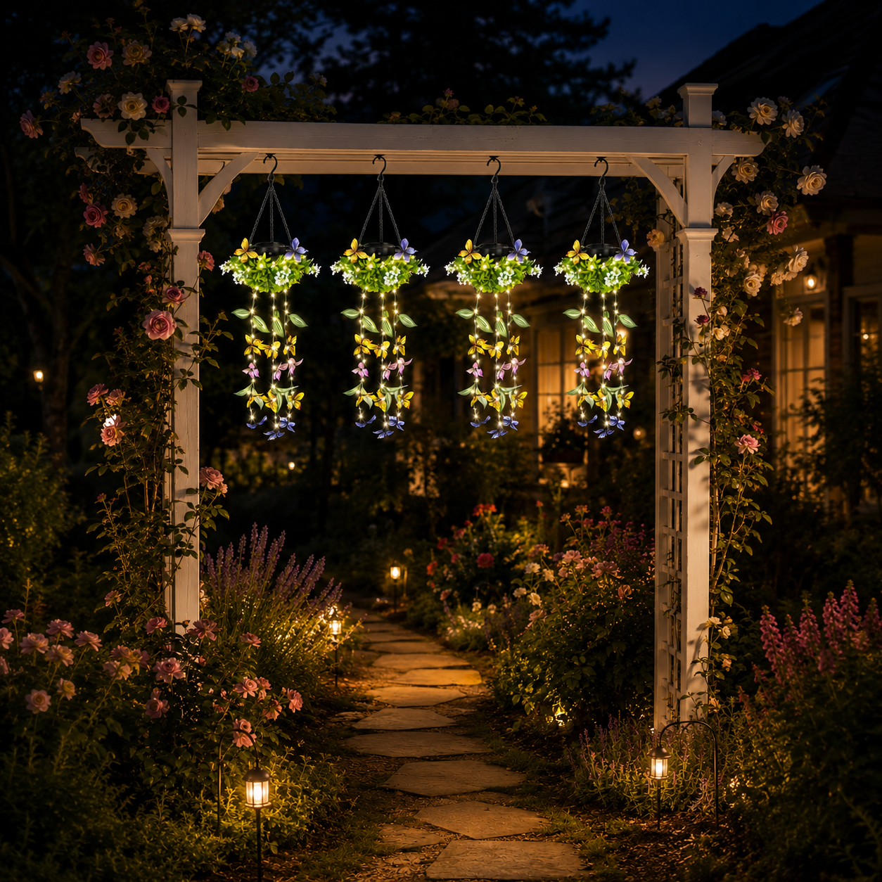 Solar Butterfly Hanging Basket Light