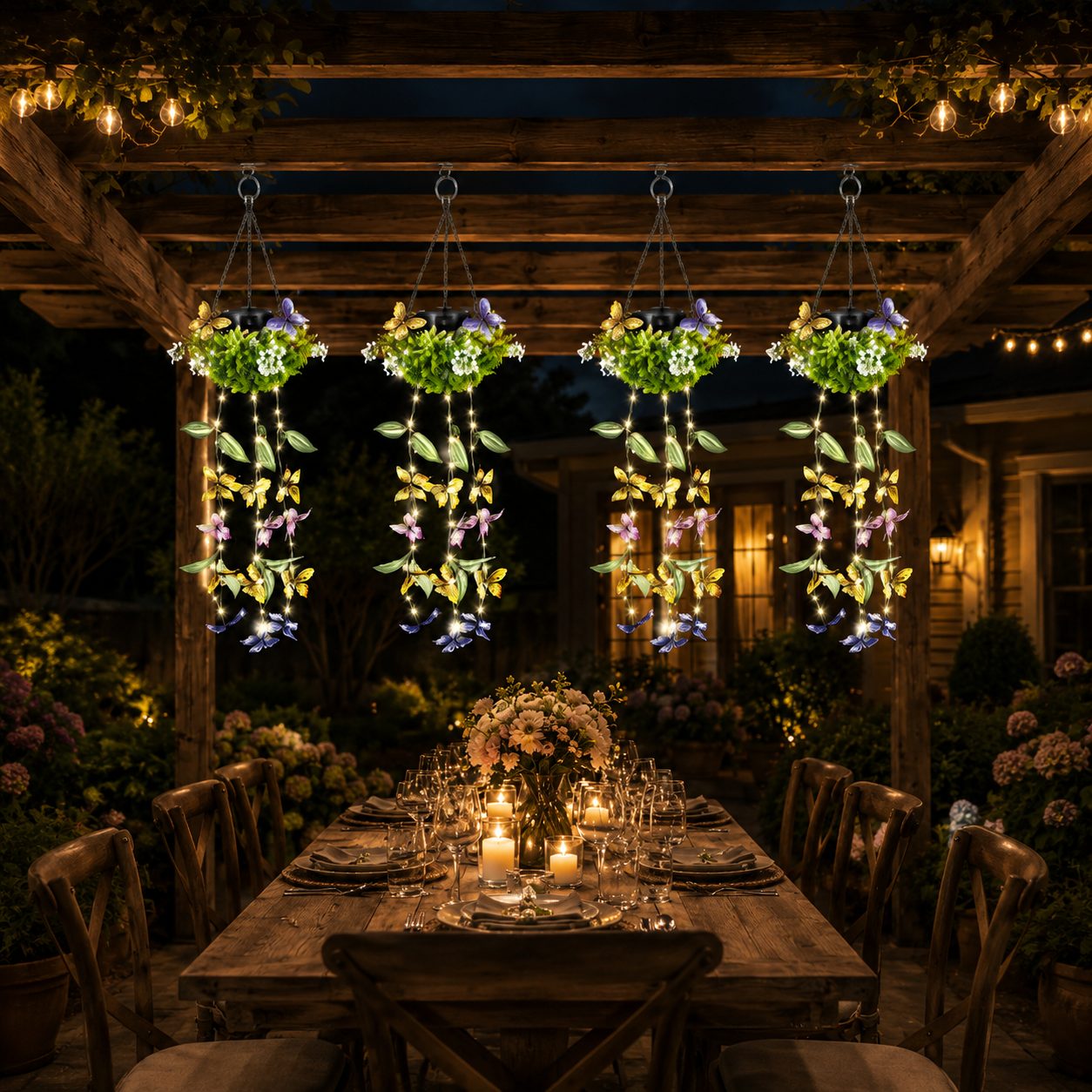 Solar Butterfly Hanging Basket Light