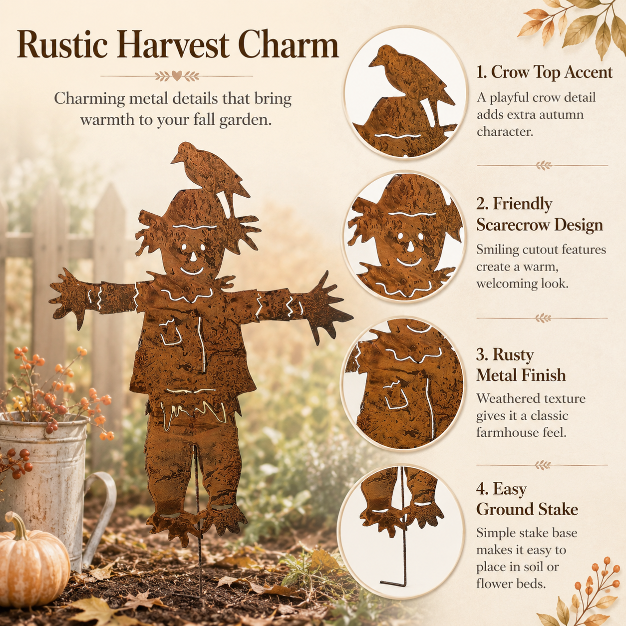 Rusty Scarecrow Stake