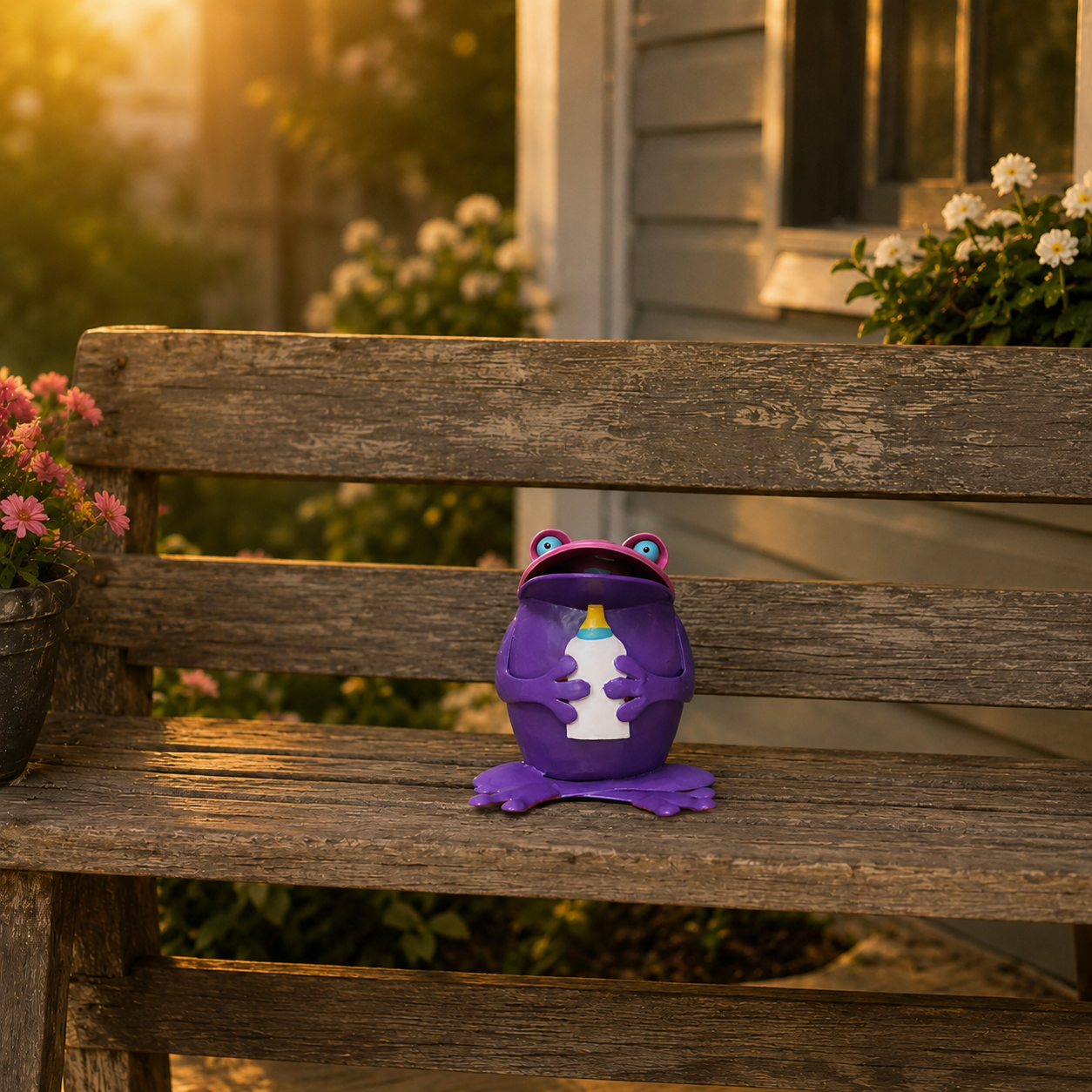 Whimsical Metal Frog Figurine
