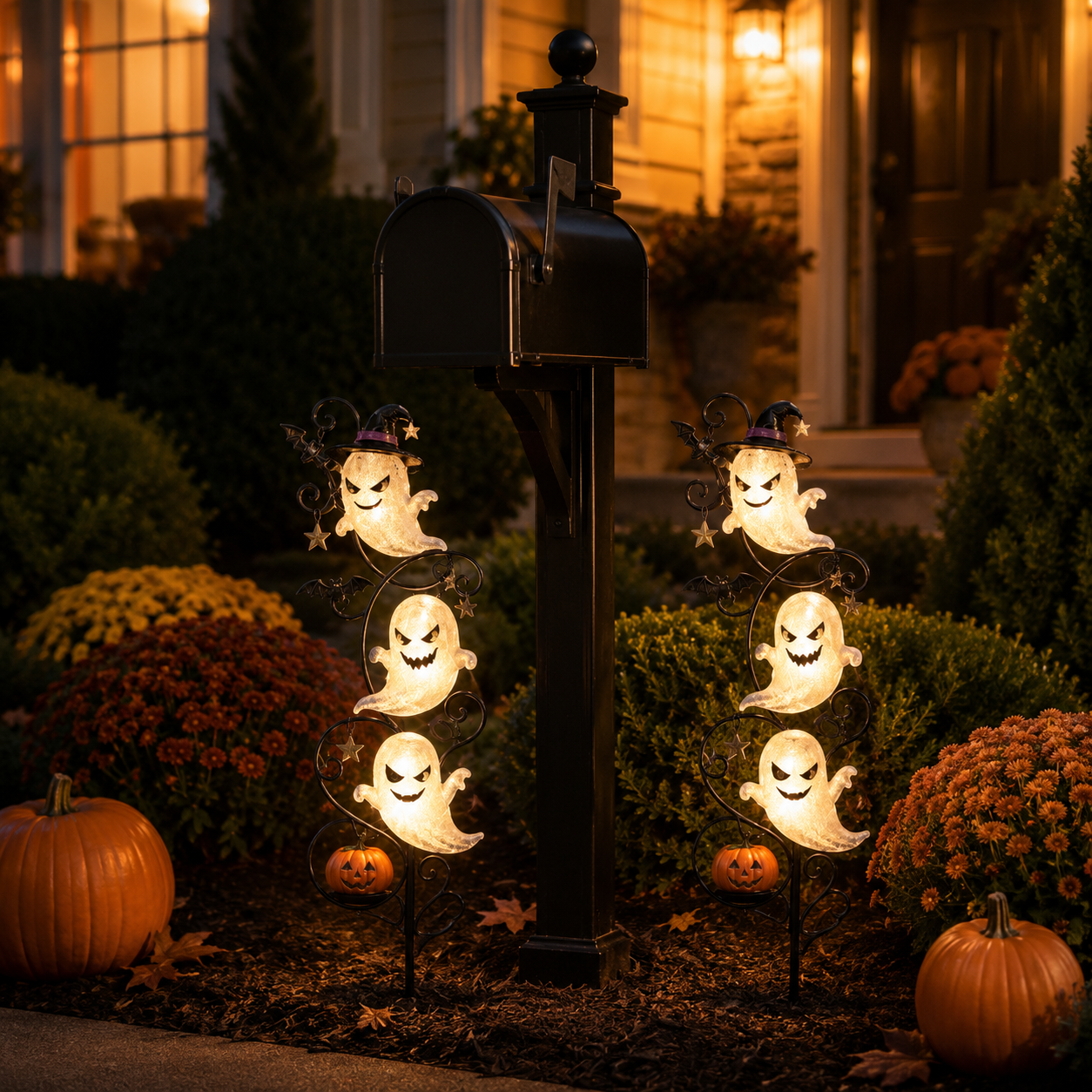 Lighted Halloween Ghost Yard Stake Decor