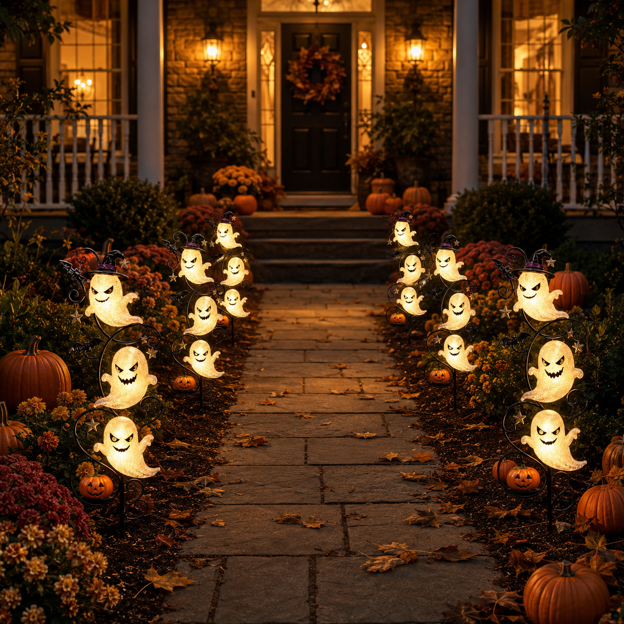 Lighted Halloween Ghost Yard Stake Decor
