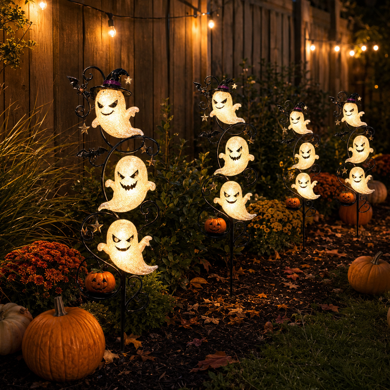 Lighted Halloween Ghost Yard Stake Decor