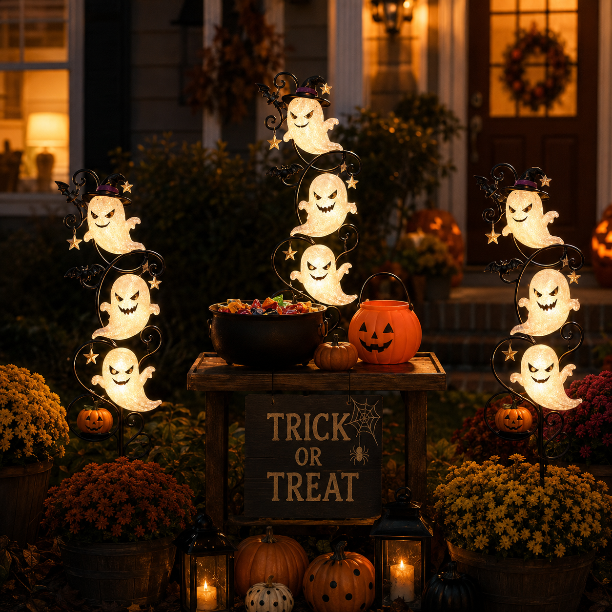 Lighted Halloween Ghost Yard Stake Decor