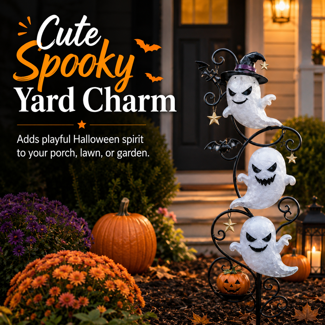 Lighted Halloween Ghost Yard Stake Decor