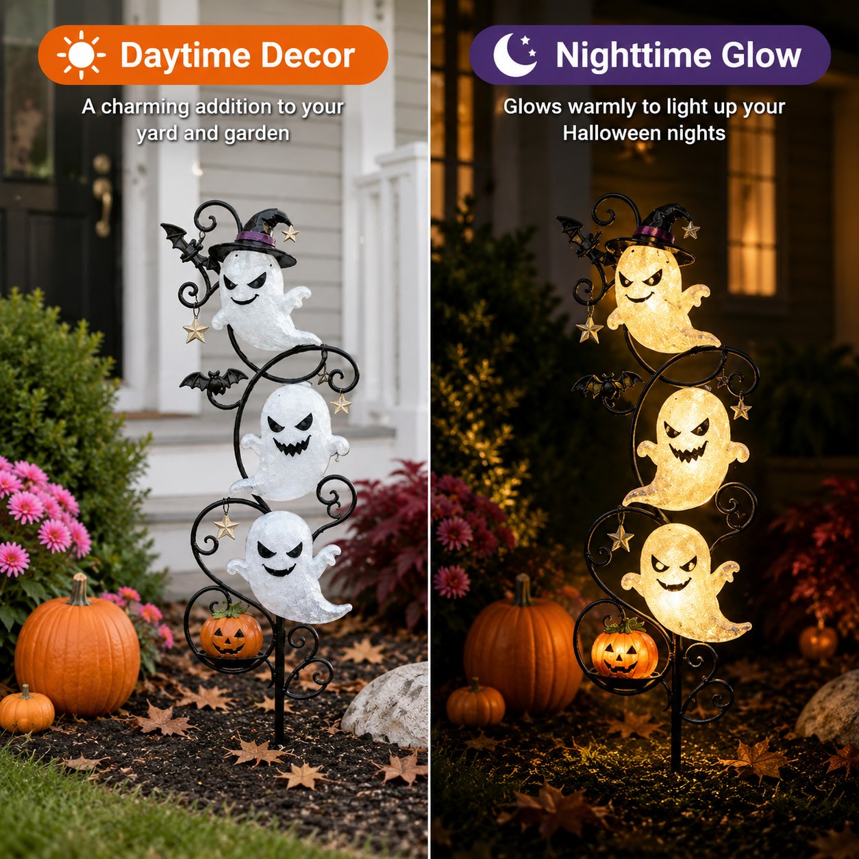 Lighted Halloween Ghost Yard Stake Decor