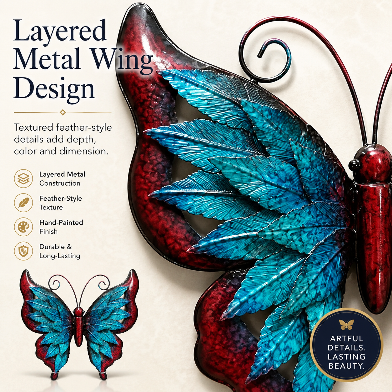 Layered Metal Butterfly Wall Decor 🦋