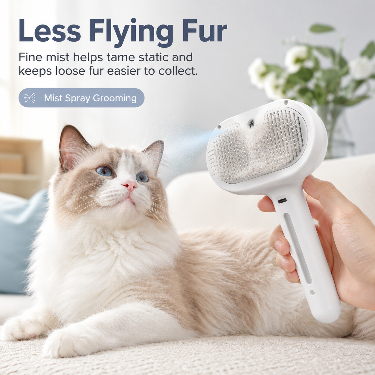 Pet Spray Grooming Brush for Cats & Dogs