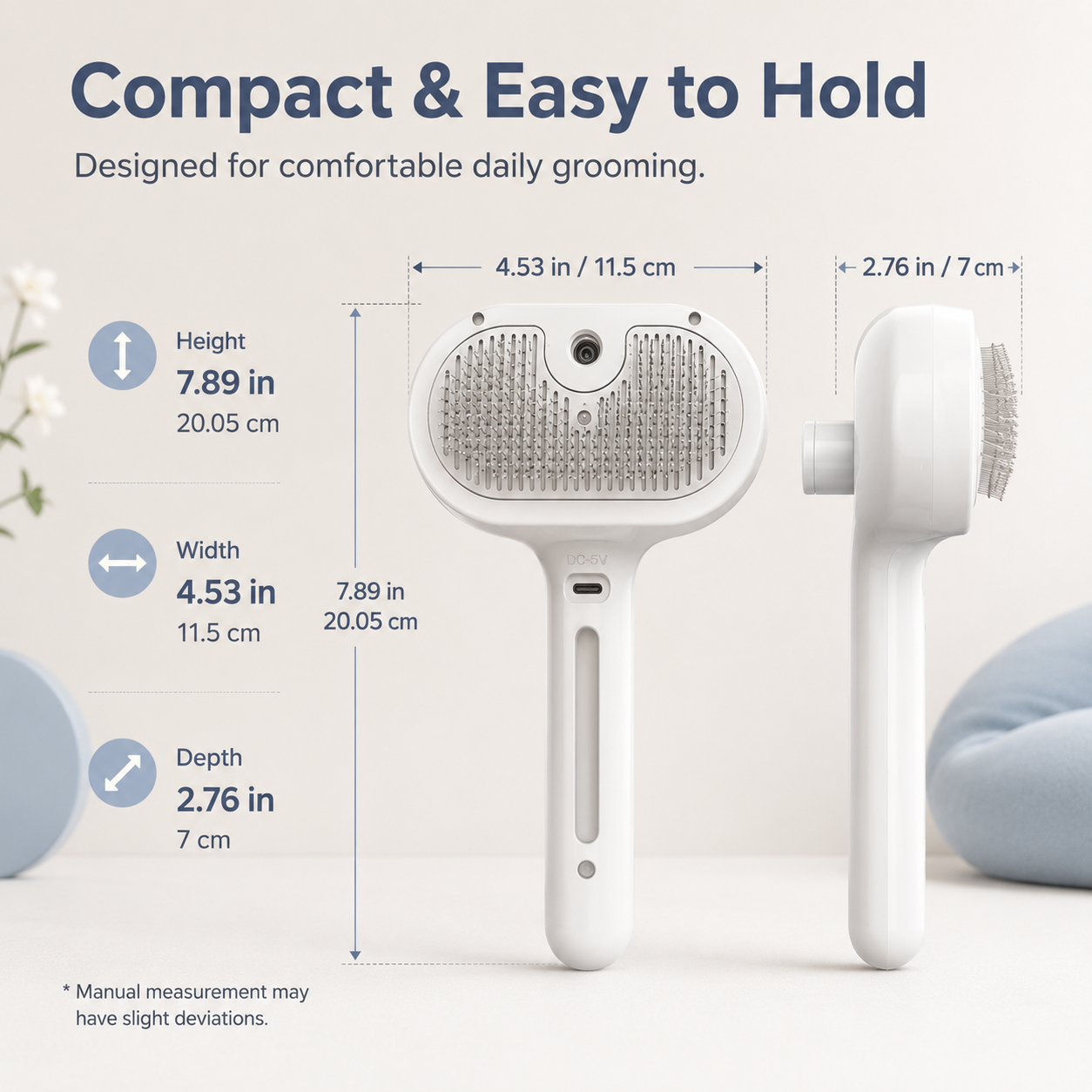 Pet Spray Grooming Brush for Cats & Dogs