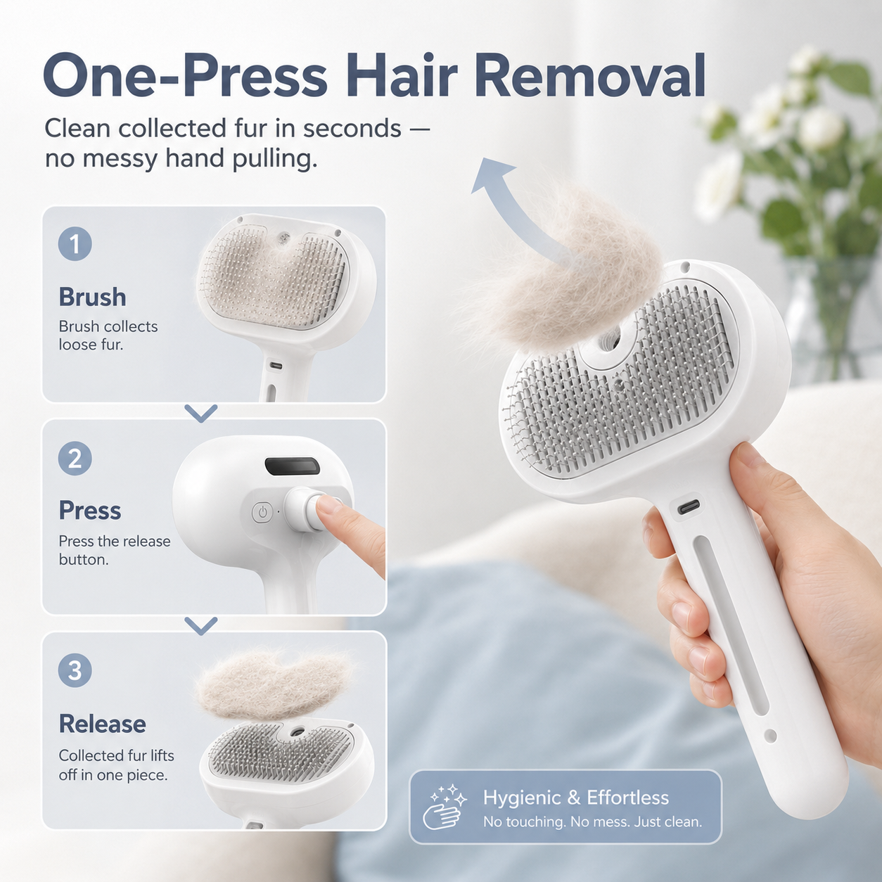 Pet Spray Grooming Brush for Cats & Dogs