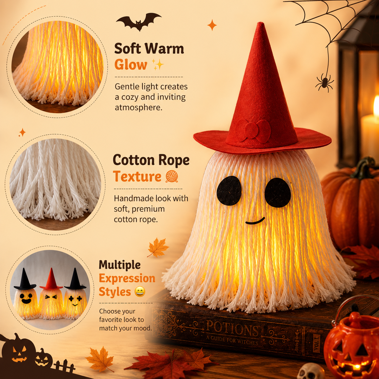 Lighted Halloween Ghost Night Light Decor