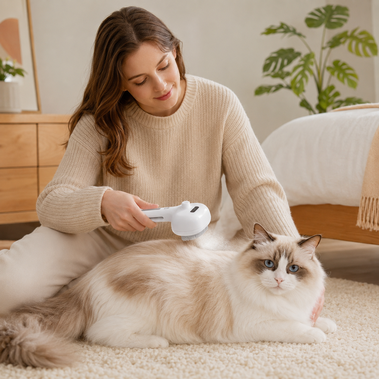 Pet Spray Grooming Brush for Cats & Dogs