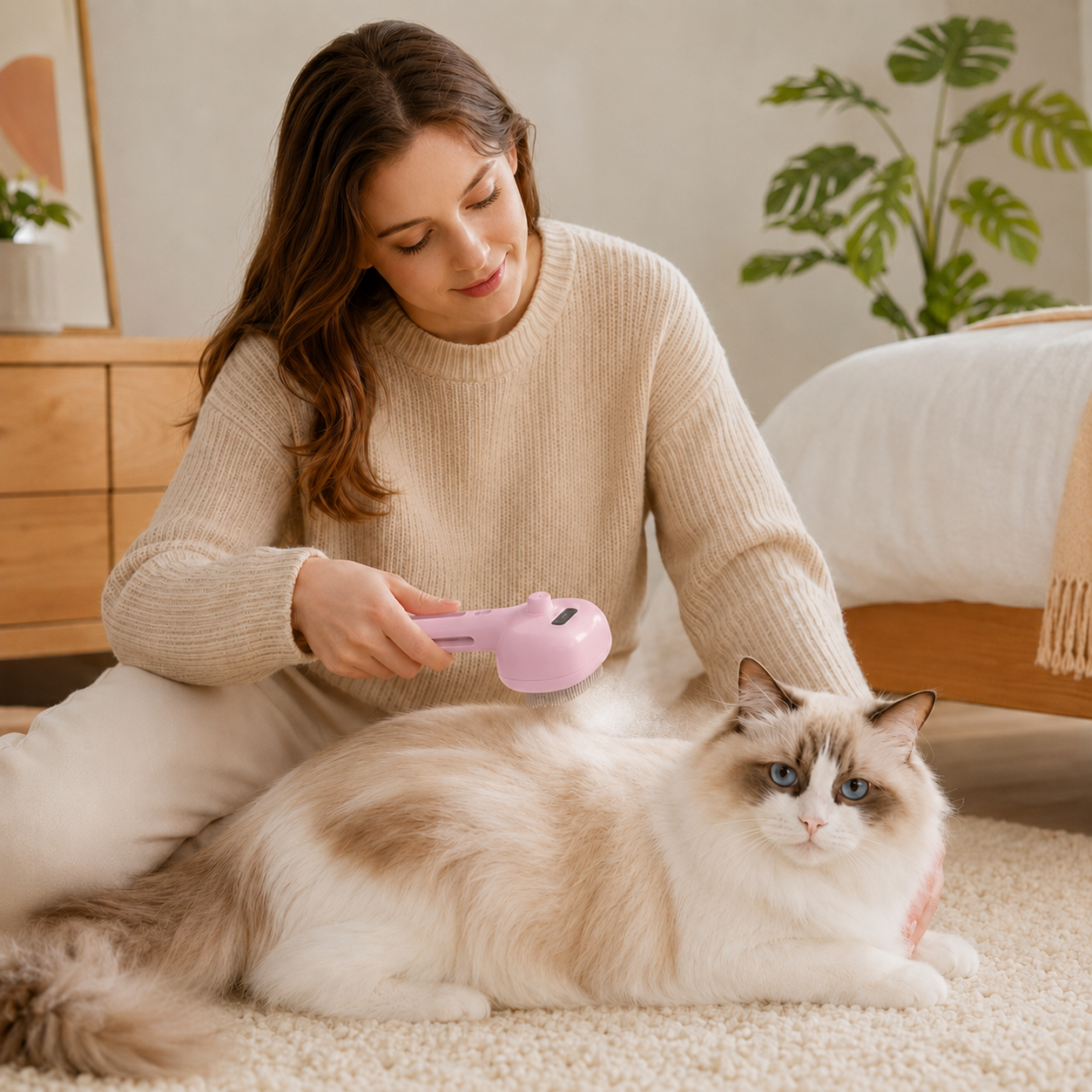 Pet Spray Grooming Brush for Cats & Dogs