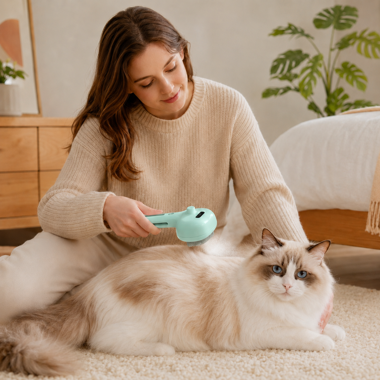 Pet Spray Grooming Brush for Cats & Dogs