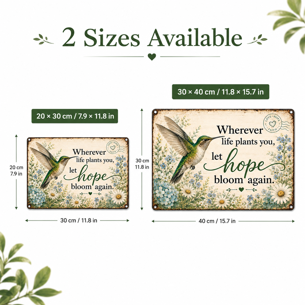 Hummingbird Hope Garden Sign 🌿