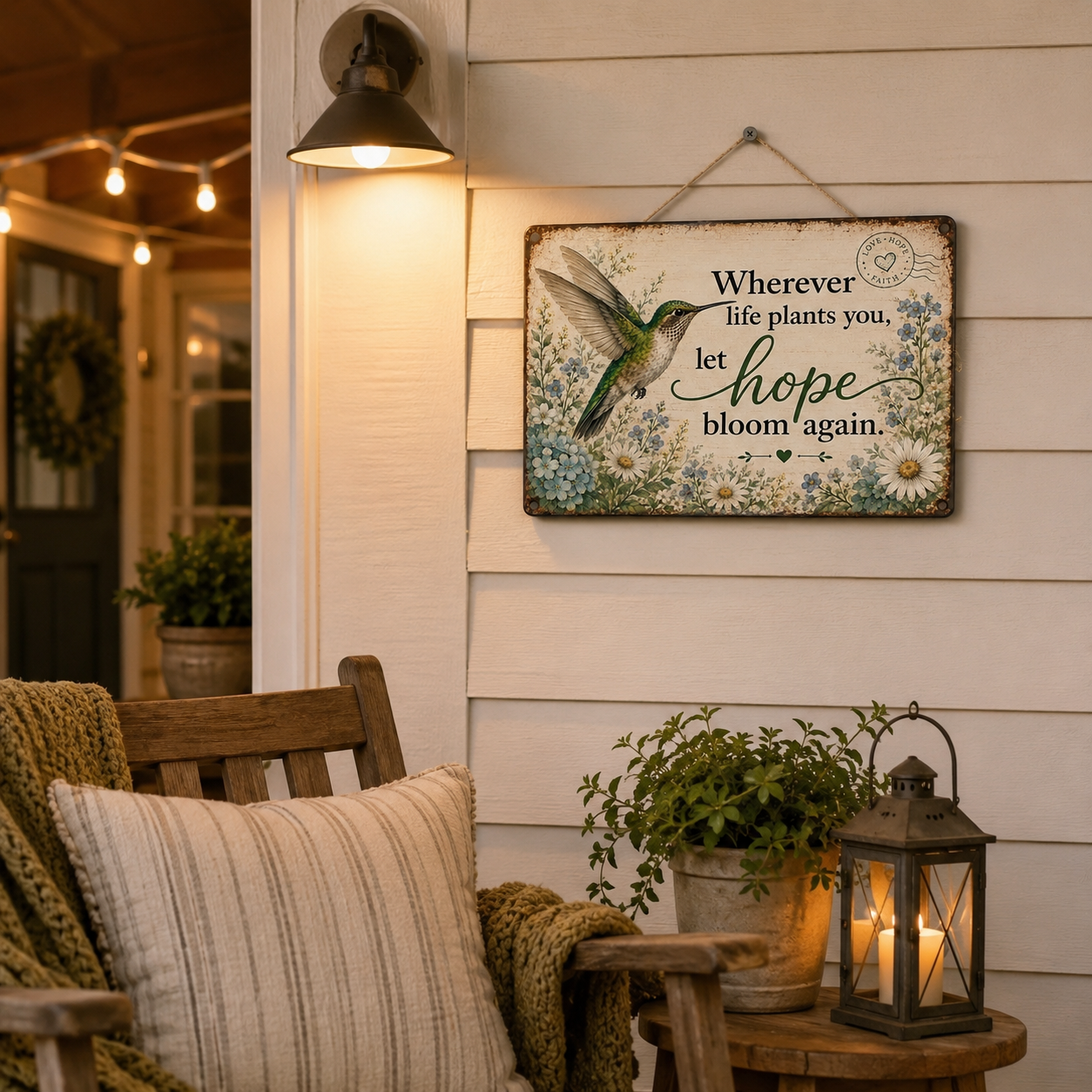 Hummingbird Hope Garden Sign 🌿