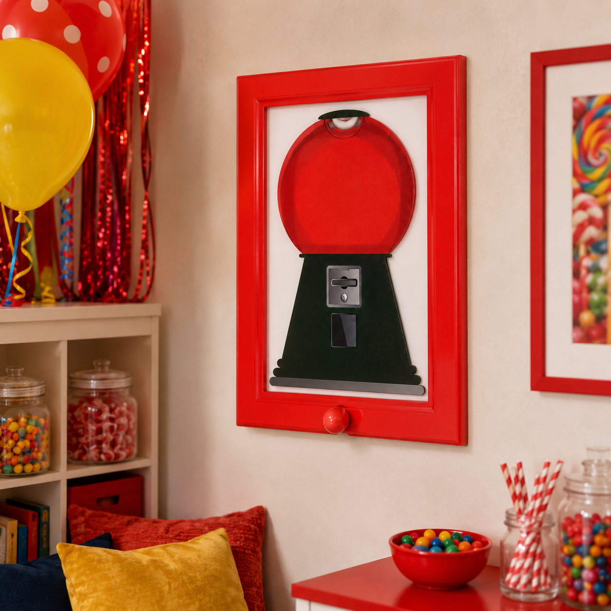 Candy Machine Treat Frame, Fillable Candy Dispenser Frame for Kids Room, Kitchen, Playroom, Party Candy Bar & Home Décor