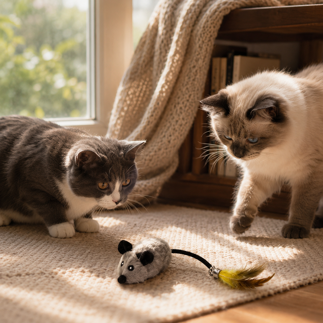 🐭 Rechargeable Remote Control Plush Mouse Cat Toy – 2.4G Interactive Electric Chase Toy with Feather Tail for Indoor Cats & Kittens