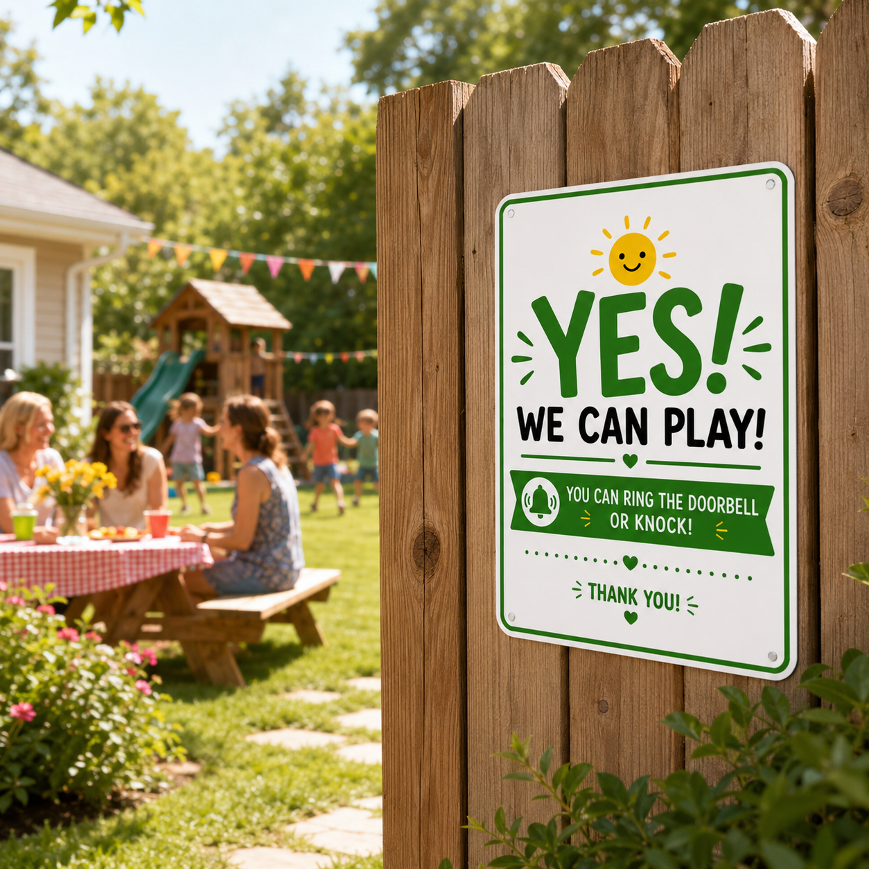 Double-Sided Reversible Playtime Door Sign, YES/NO We Can Play Door Sign for Kids, Iron Quiet Time & Playdate Hanging Sign for Front Door, Porch, Yard, Family Home