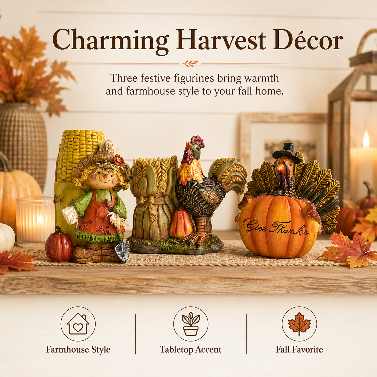 Thanksgiving Harvest Tabletop Figurines