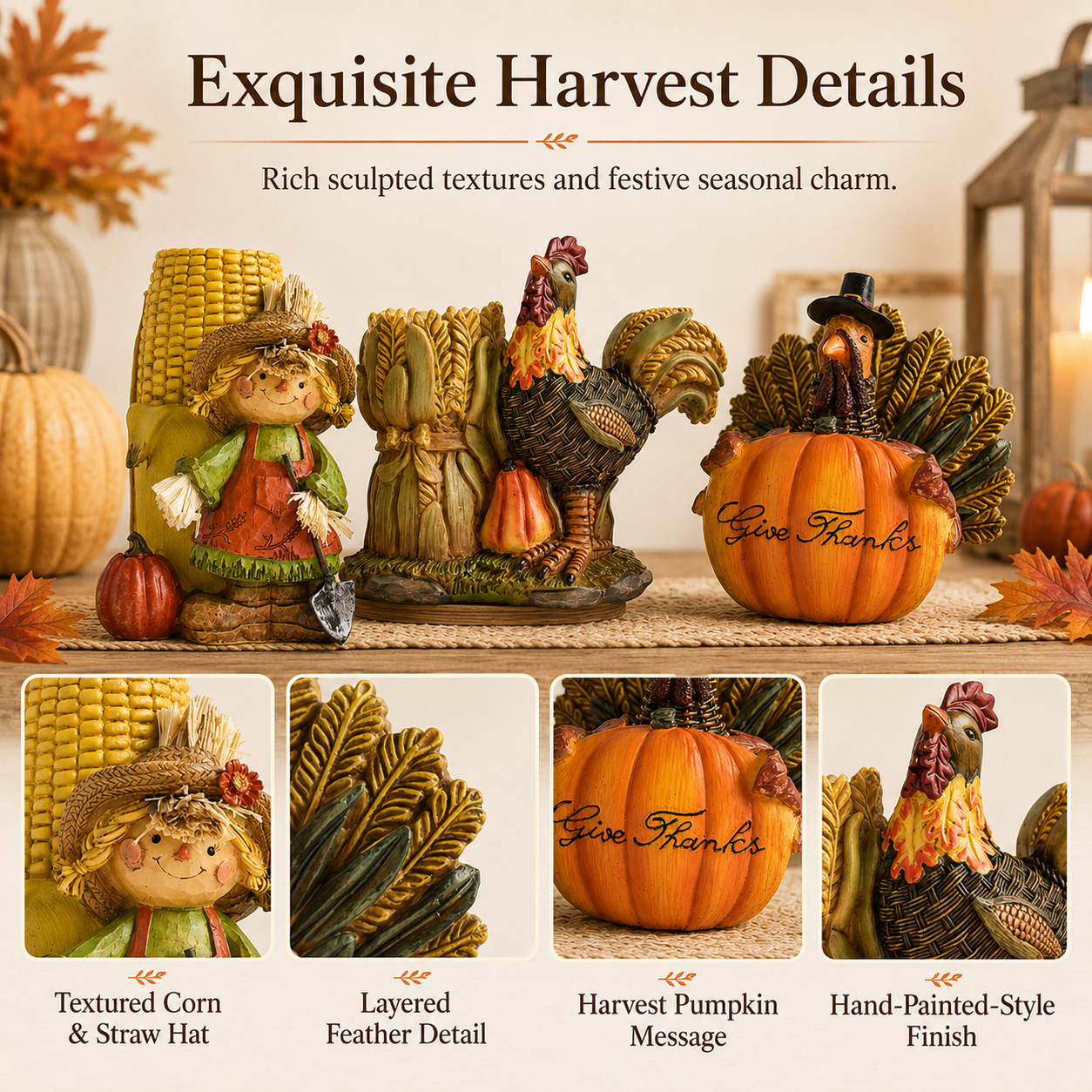Thanksgiving Harvest Tabletop Figurines