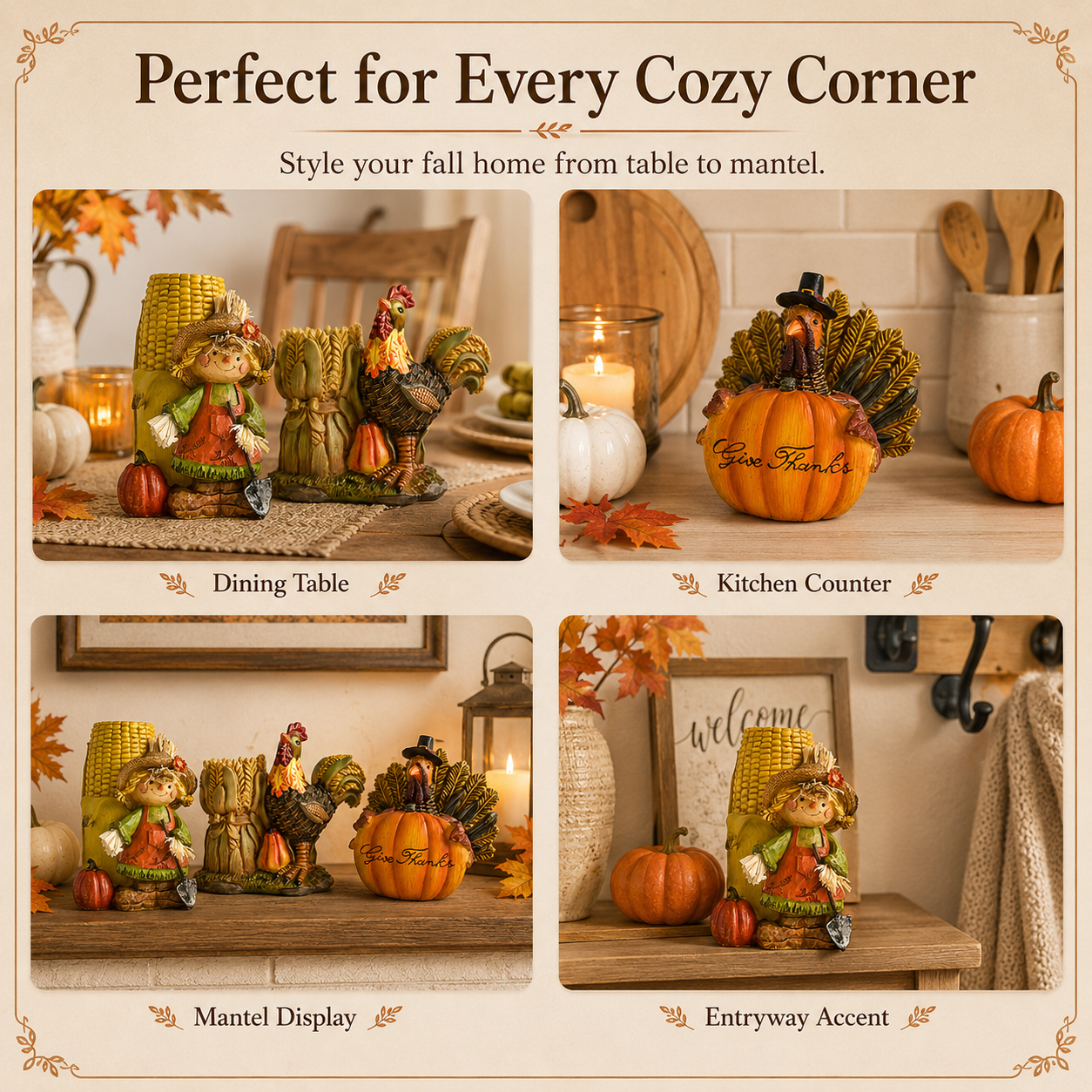 Thanksgiving Harvest Tabletop Figurines