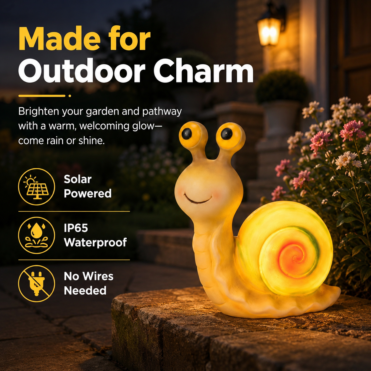 Solar Snail Garden Light🐌