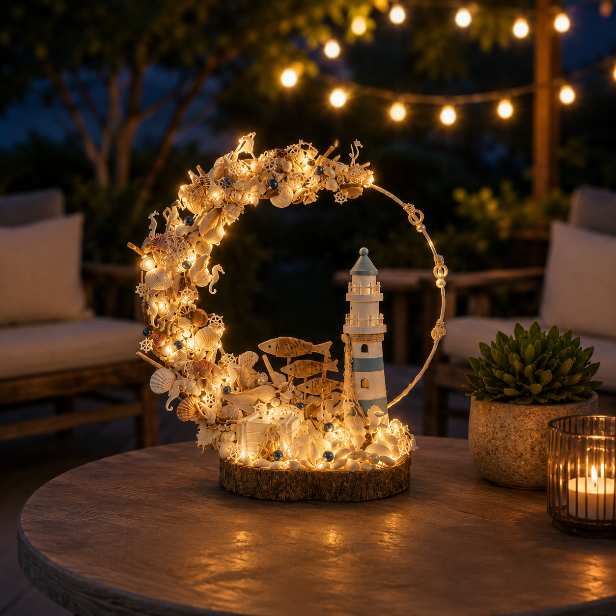 Lighted Coastal Lighthouse Decor