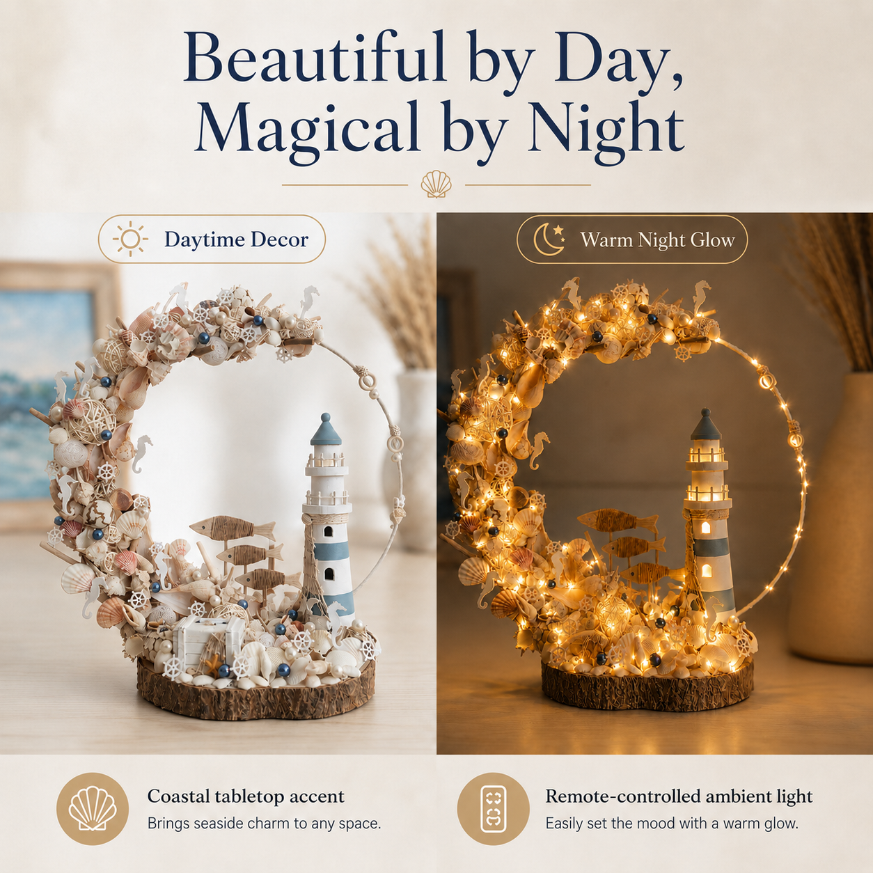 Lighted Coastal Lighthouse Decor