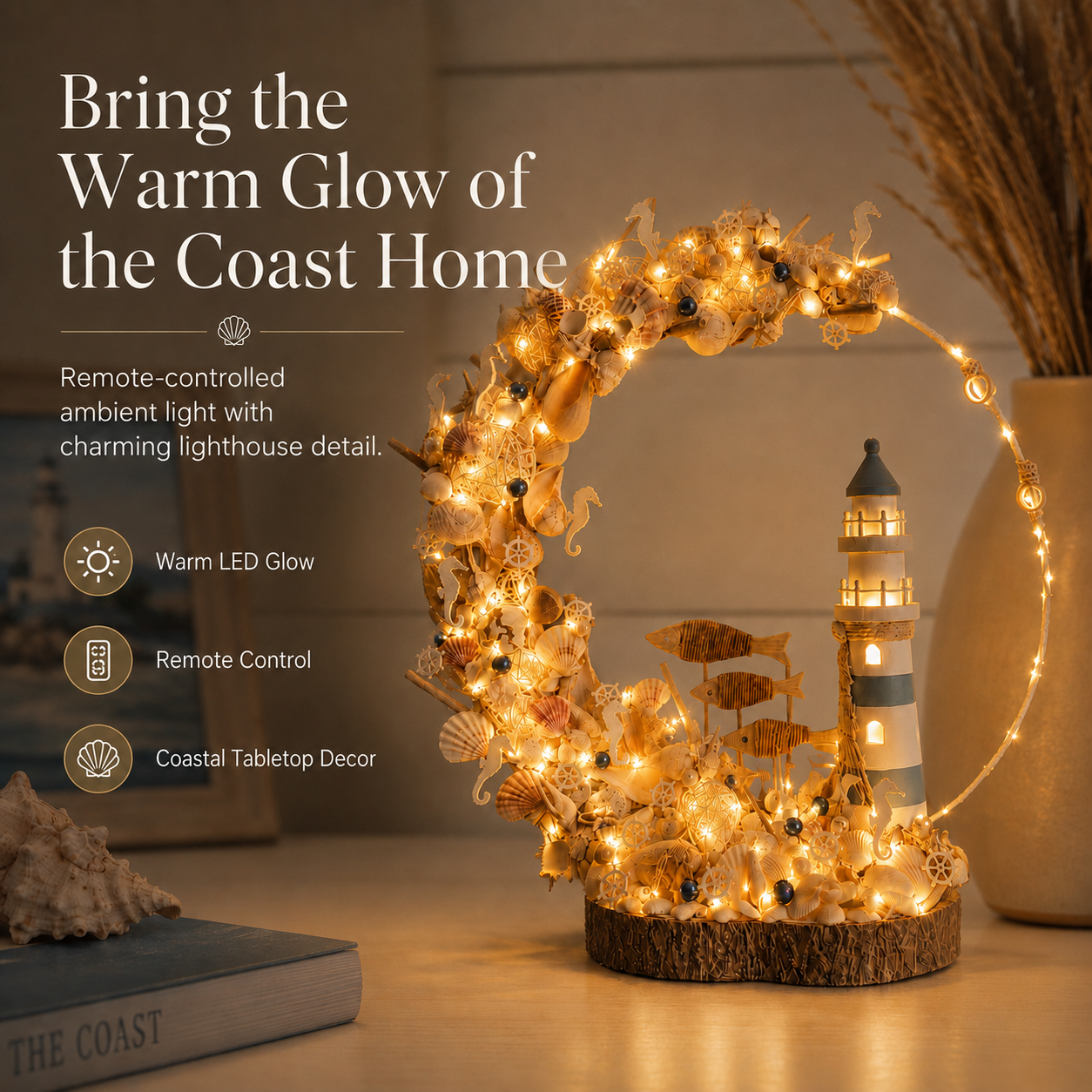 Lighted Coastal Lighthouse Decor