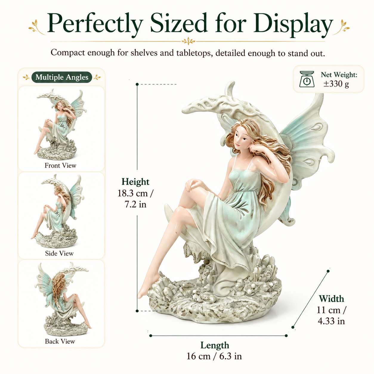 Enchanted Crescent Moon Fairy Figurine
