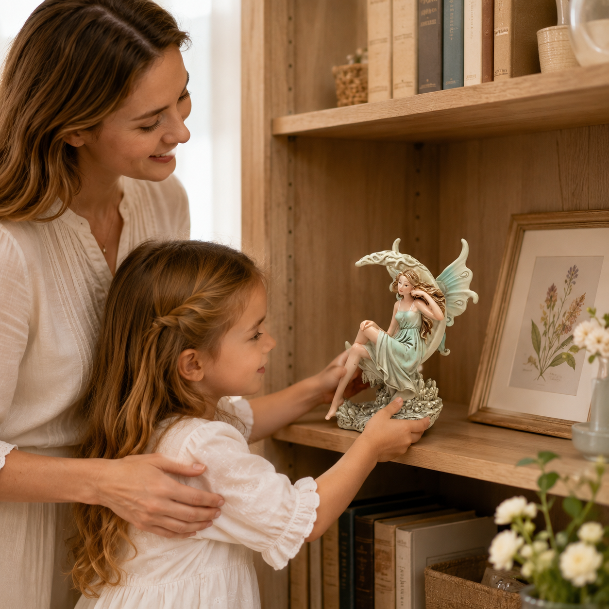 Enchanted Crescent Moon Fairy Figurine