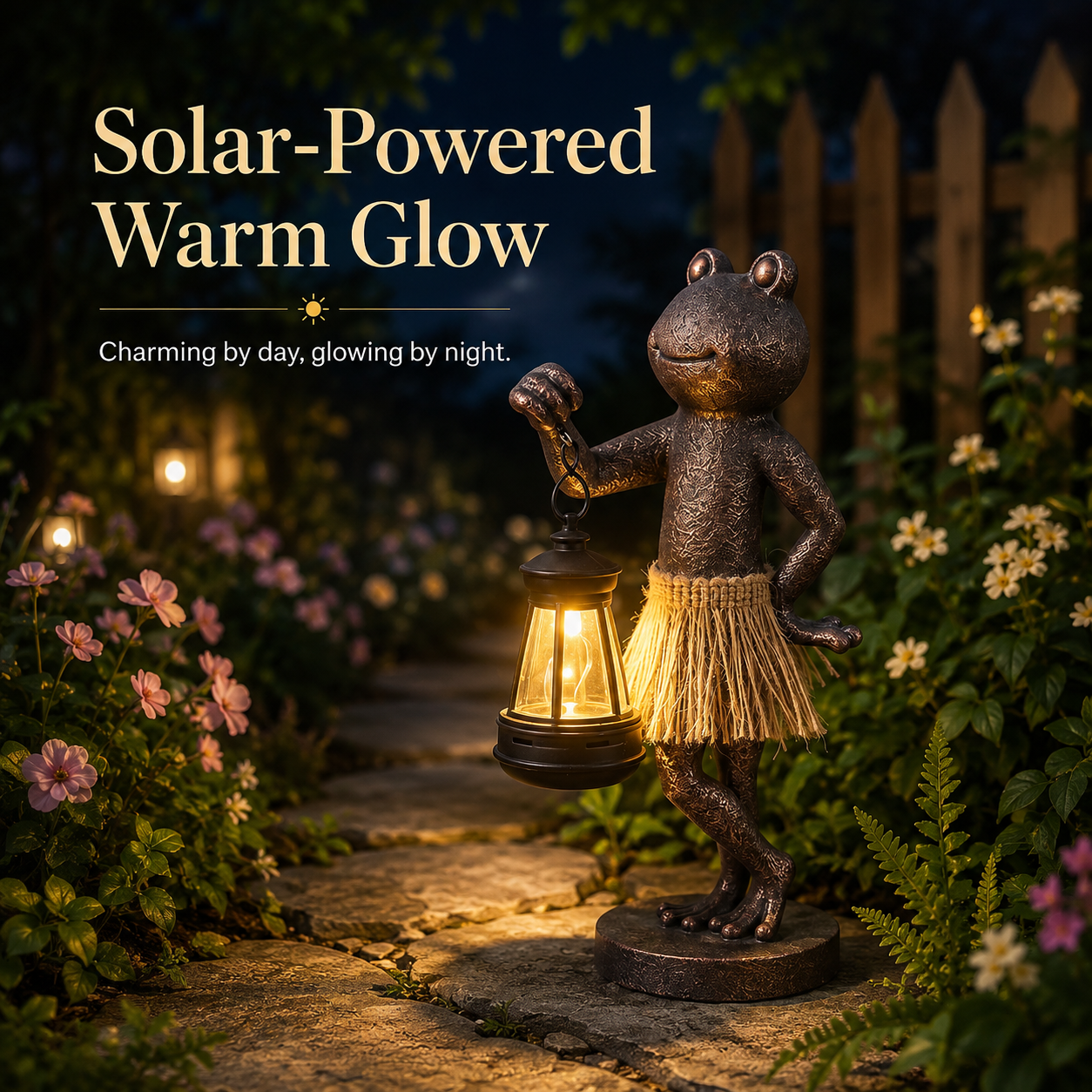 Solar Frog Garden Lantern