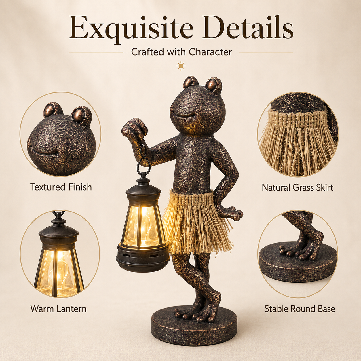 Solar Frog Garden Lantern