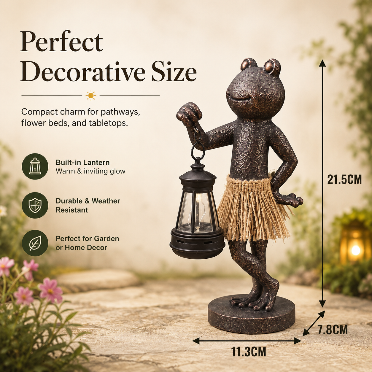 Solar Frog Garden Lantern