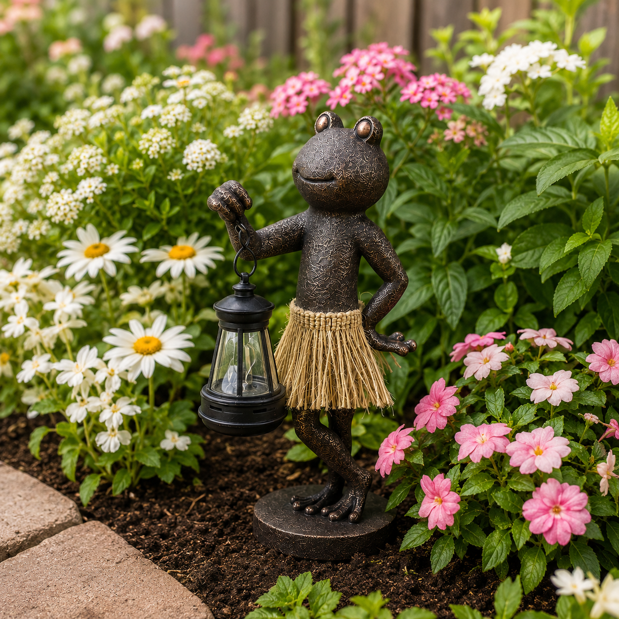 Solar Frog Garden Lantern