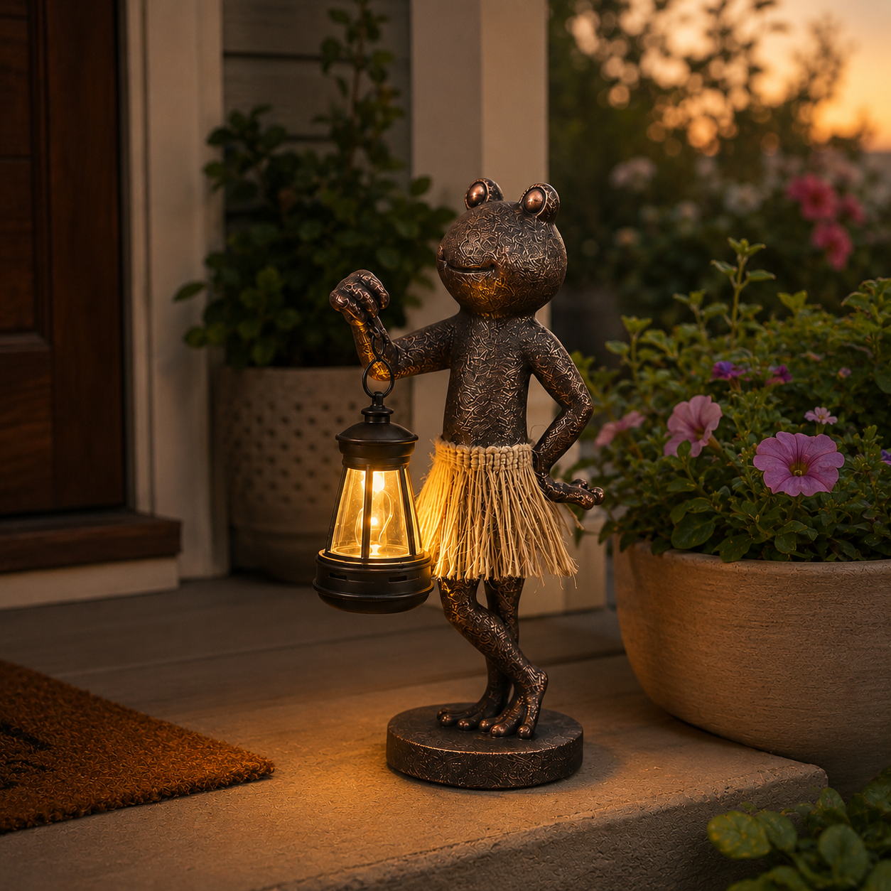 Solar Frog Garden Lantern