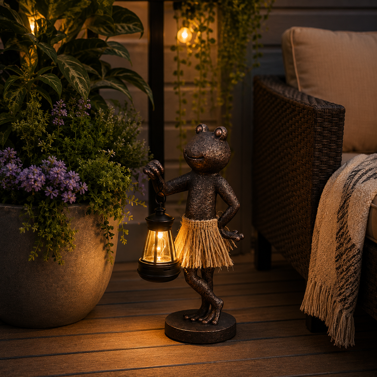 Solar Frog Garden Lantern