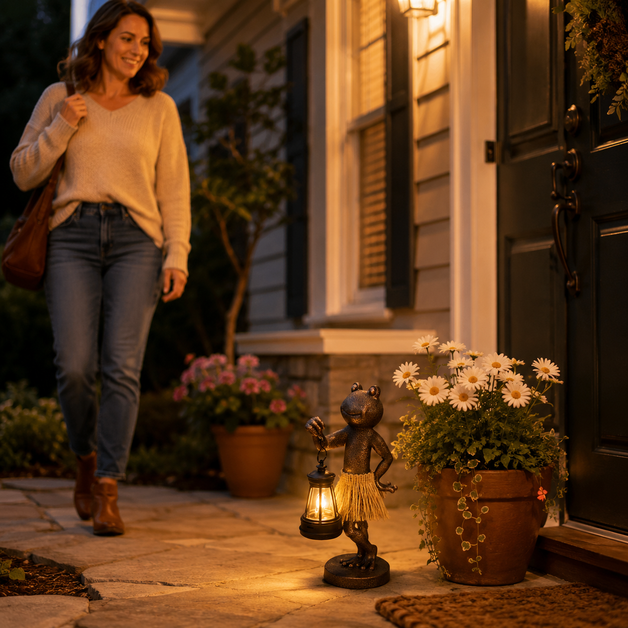 Solar Frog Garden Lantern