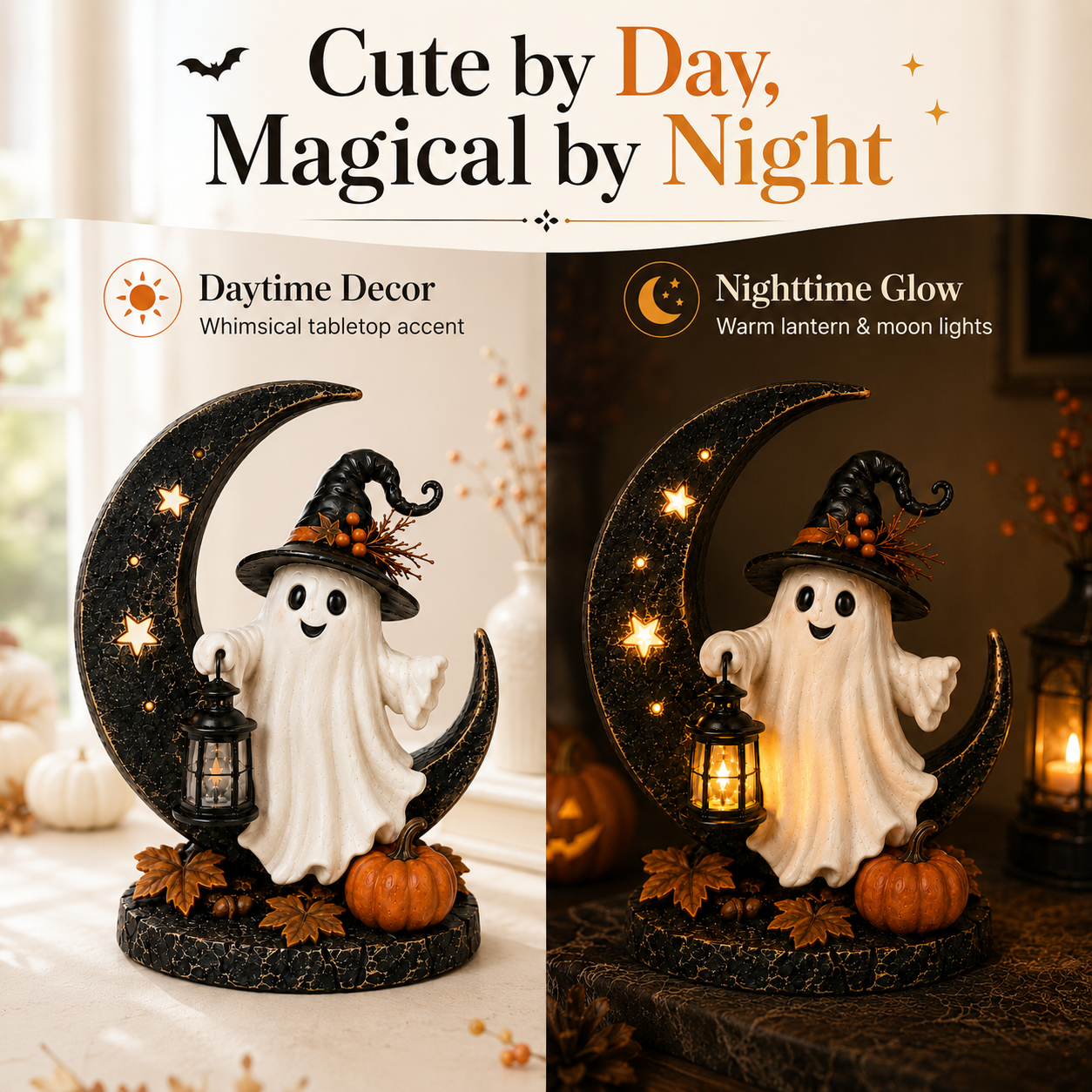 Moonlit Boo Ghost Lantern Figurine