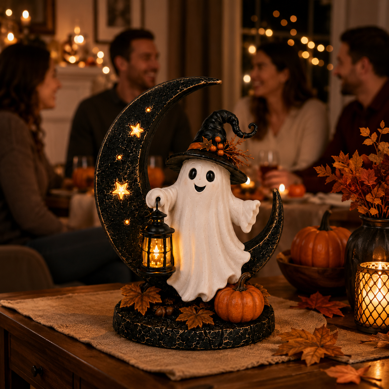 Moonlit Boo Ghost Lantern Figurine